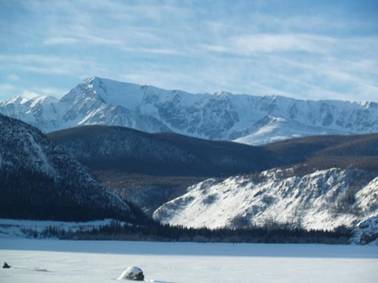 Горный Алтай зимой. Северо Чуйский хребет