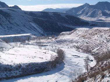 Горный Алтай зимой. Чуйский тракт, Долина реки Чуя