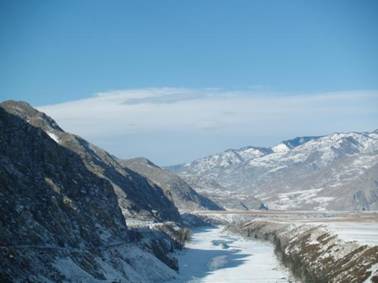 Горный Алтай зимой. Чуйский тракт, Долина Катуни